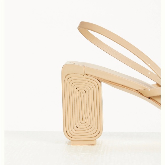 Cult Gaia Maeve Block Heel Slingback Sandals Nude 38 - Picture 4 of 9